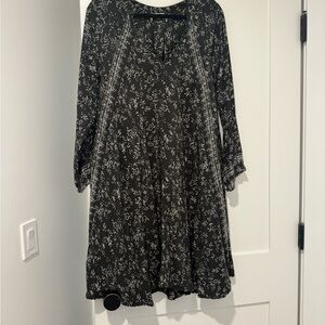 Natalie Martin Black and Grey Long Sleeve Dress